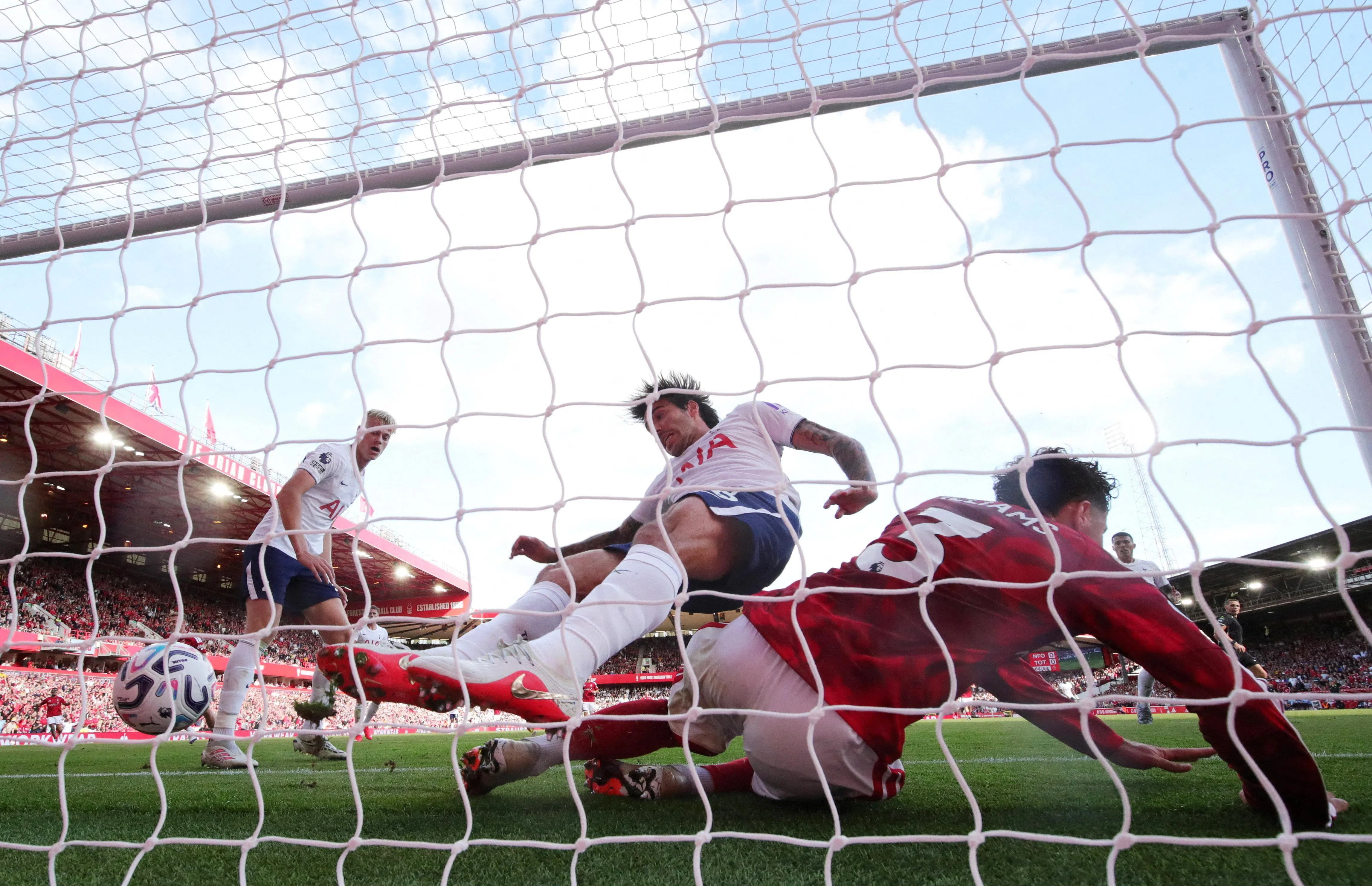 Nottingham Forest’s Neco Williams scores a goal that was later disallowed.