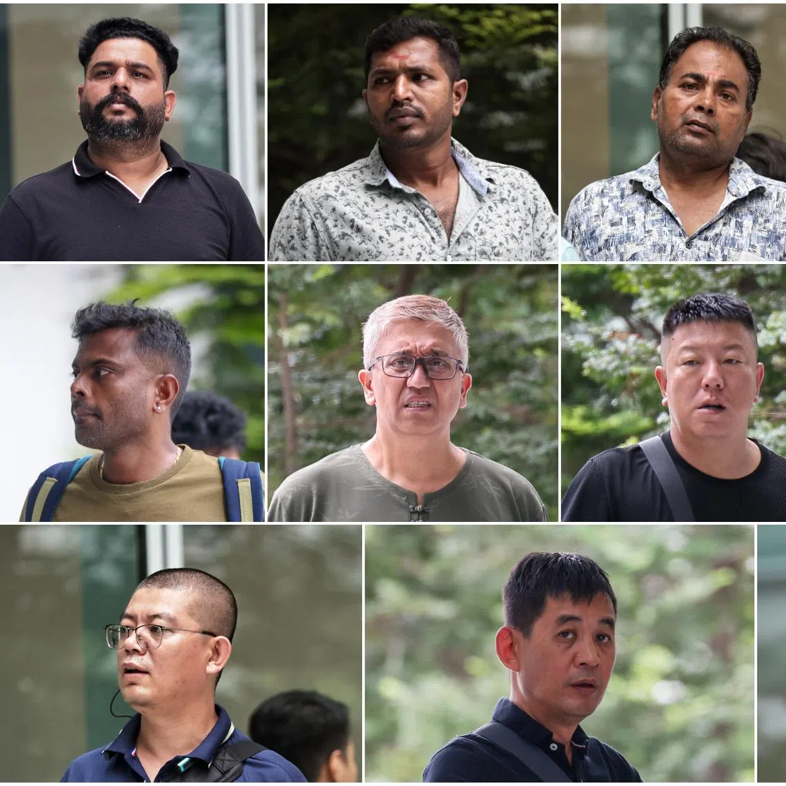 (Top row, from left) Vikram Singh, Sivalingam Vinayagram, Pappu Karthikeyan and Arumugam Kumar. (Middle row, from left) Krishnamoorthy Kalidass, Nor Azhar bin Masrip, Wang Qiang and Chinnasamy Sivakumar. (Bottom row, from left) Qiao Zhenyang, Chong Siaw Kiong and Ramasamy Karthikeyan.