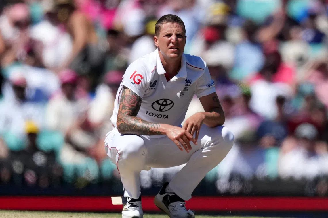 Cricket - The Ashes - Australia v England - Fifth Test - Sydney Cricket Ground, Sydney, Australia - January 7, 2026 England's Brydon Carse reacts REUTERS/Asanka Brendon Ratnayake