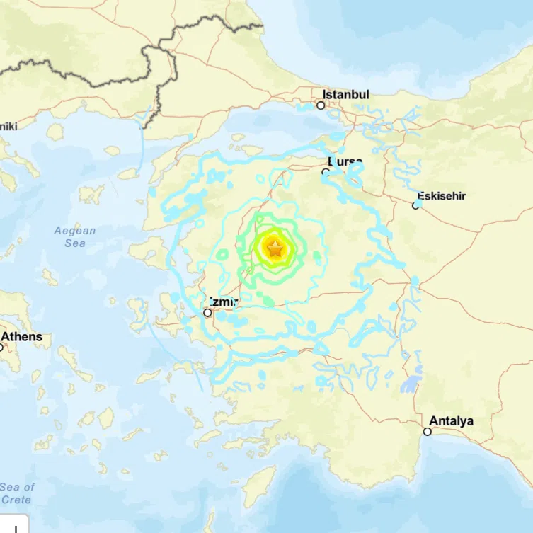 A 6.1-magnitude earthquake struck the western Turkish town of Sindirgi late on Oct 27.