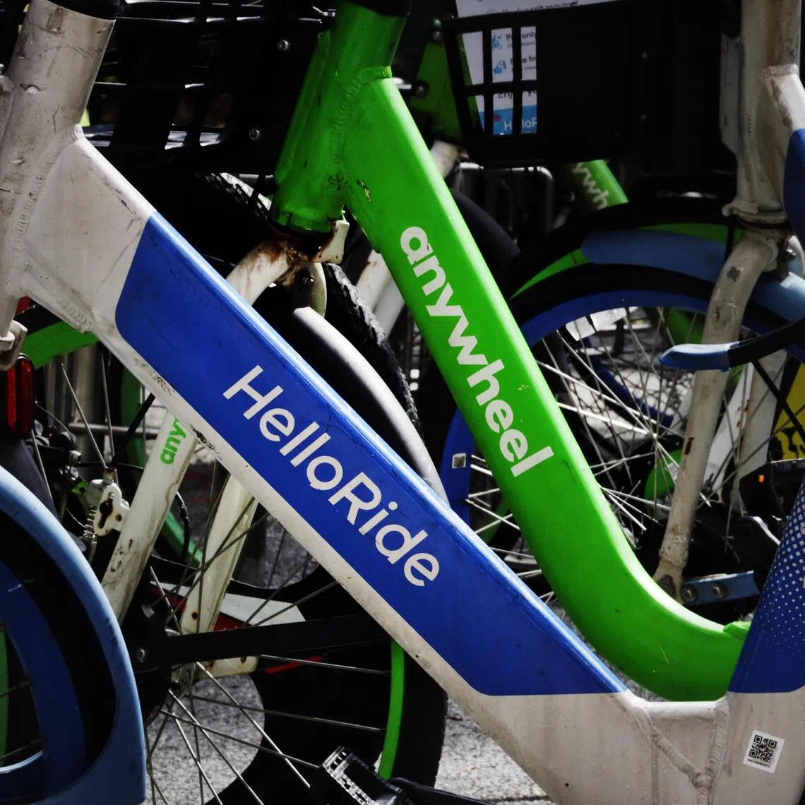 HelloRide and Anywheel are currently the only two licensed operators of shared bicycle services in Singapore.