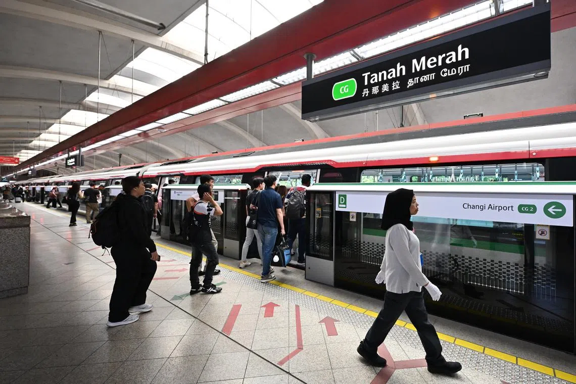 Commuters can take a shuttle bus between Tanah Merah and Expo, which will operate at intervals of about five to eight minutes during the affected period.