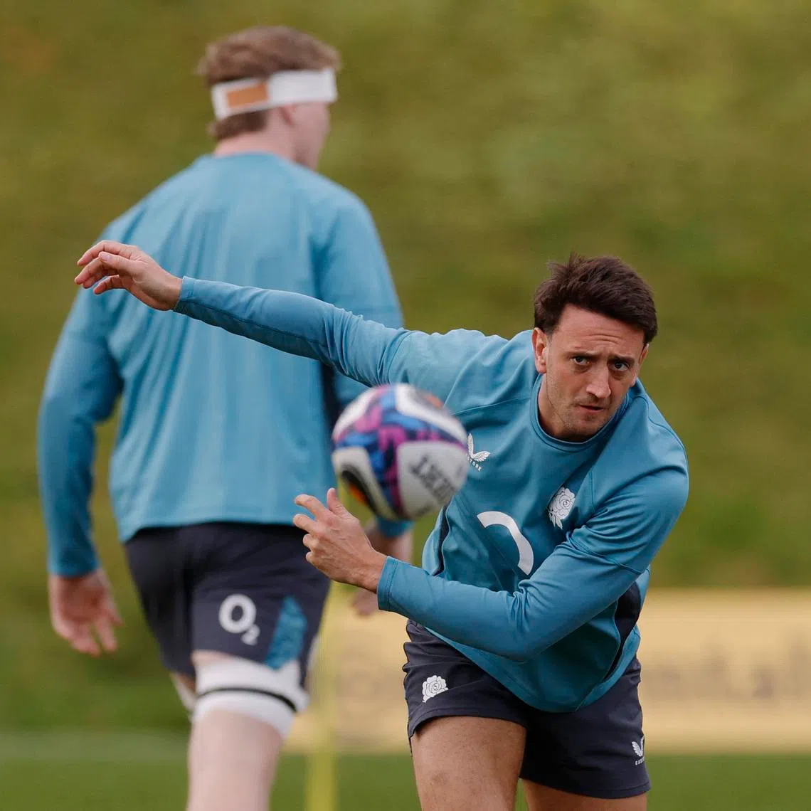 Rugby Union - Six Nations Championship - England Training - Pennyhill Park, Bagshot, Britain - February 6, 2026  England's Alex Mitchell during training Action Images via Reuters/Andrew Couldridge