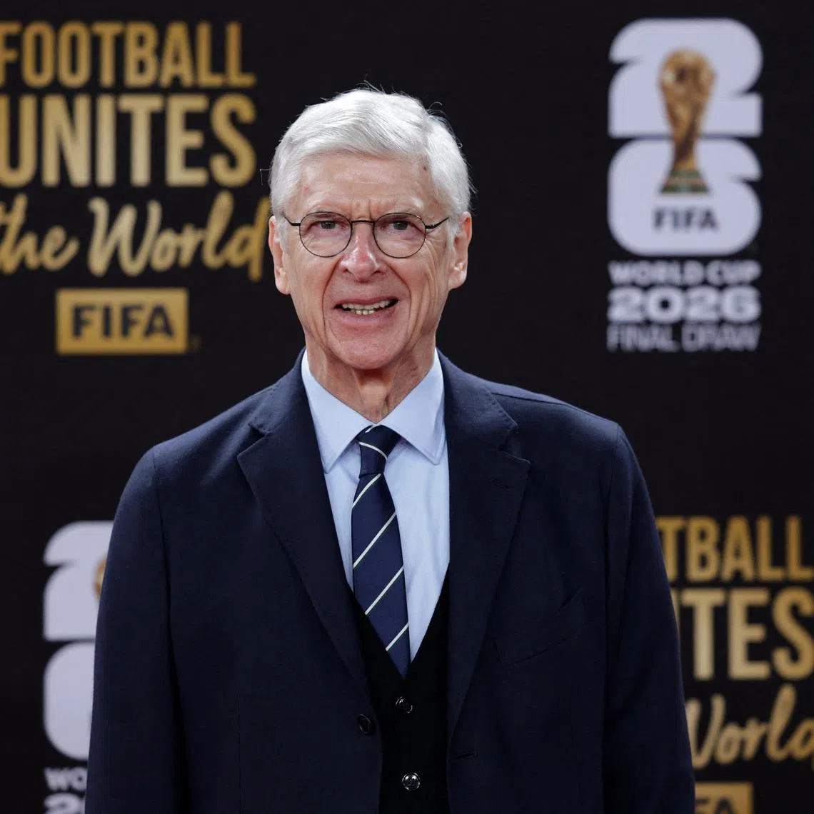 Soccer Football - FIFA 2026 World Cup Draw Welcome Reception - Hall of Nations, John F. Kennedy Memorial Center for the Performing Arts, Washington D.C., District of Columbia, U.S. - December 4, 2025 Former footballer Arsene Wenger arrives at the Welcome Reception ahead of the FIFA 2026 World Cup Draw REUTERS/Jeenah Moon