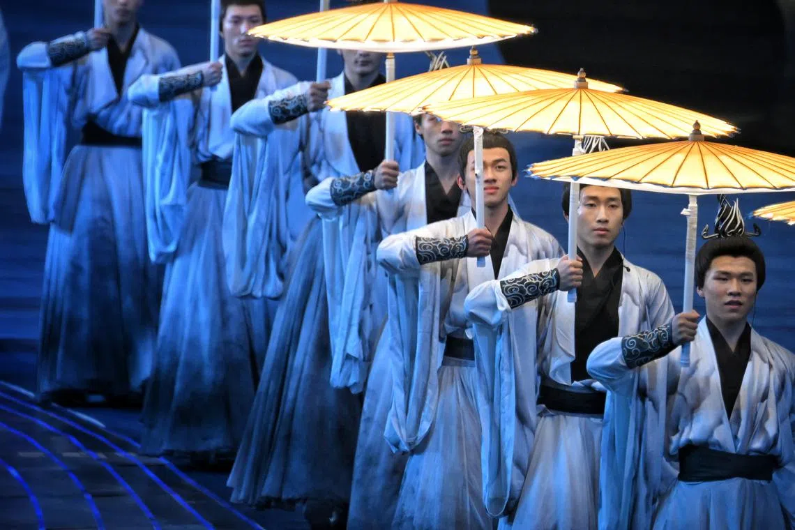Performers during a segment of the opening ceremony of the 19th Asian Games held at the Hangzhou Olympic Sports Center Stadium on Sept 23.