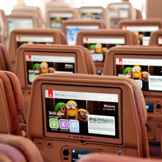 Emirates operates the world’s largest in-flight media library with 2,000 movies and 650 TV shows.