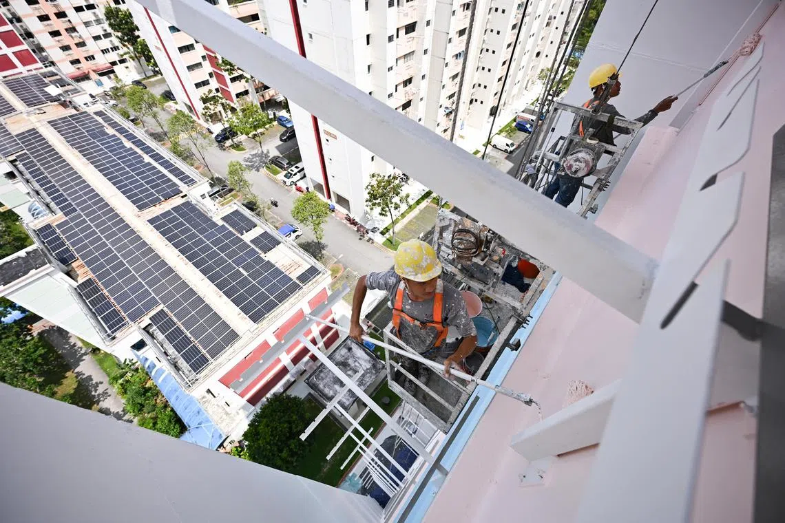 The scheme to coat HDB blocks with heat-reflective paint will be offered to all town councils over the next five years, with the Government paying the extra costs from using the cool coatings.