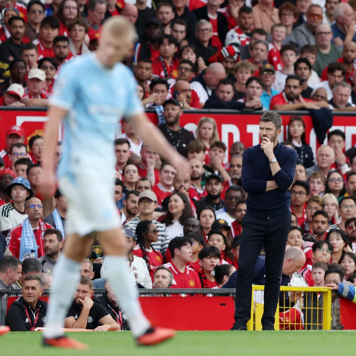 Manchester United manager Michael Carrick (right) has criticised the decision to allow Erling Haaland’s goal after United was beaten 1-0 by rival Manchester City.