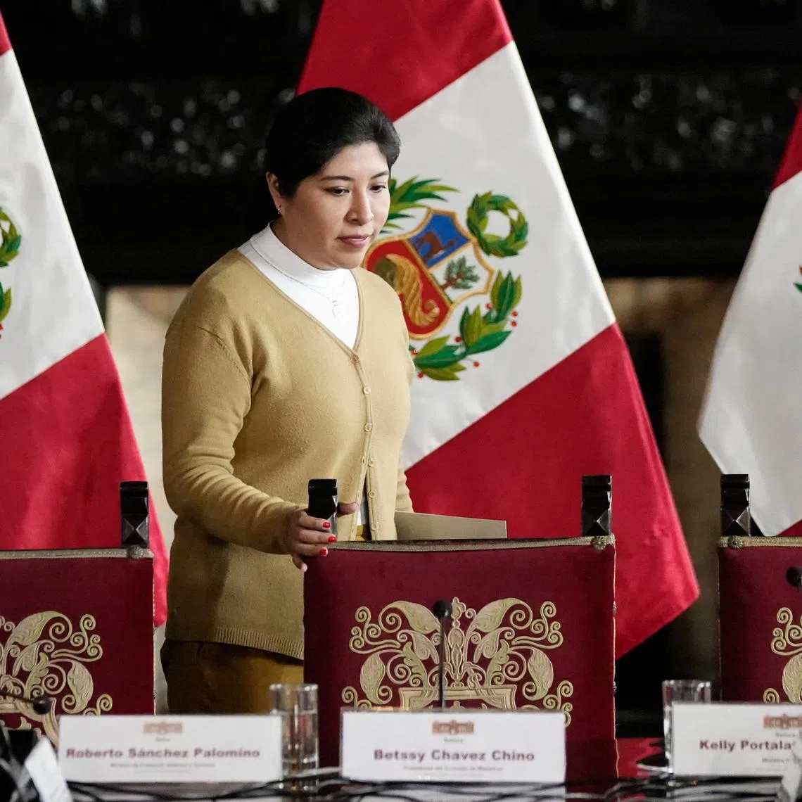 FILE PHOTO: Peru's former Prime Minister Betssy Chavez attends a news conference, in Lima, Peru December 1, 2022. REUTERS/Angela Ponce/File Photo