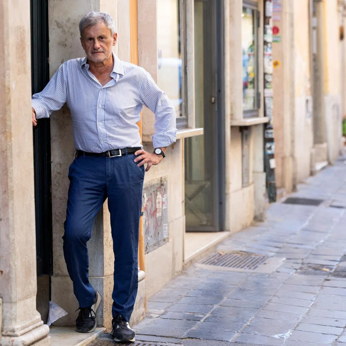 Gianni Alemanno, Italian far-right politician, former agriculture minister, and former mayor of Rome, poses for pictures at the end of an exclusive interview with Reuters in Rome, Italy, July 6, 2026. REUTERS/Remo Casilli