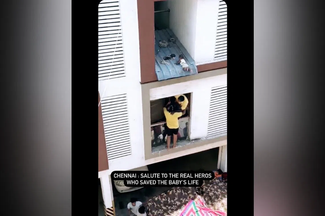 The child had minor injuries to her arm and leg and was taken to hospital.