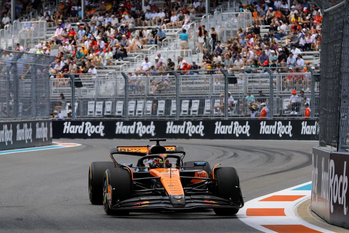 Formula One F1 - Miami Grand Prix - Miami International Autodrome, Miami, Florida, United States - May 2, 2025 McLaren's Oscar Piastri during practice REUTERS/Brian Snyder