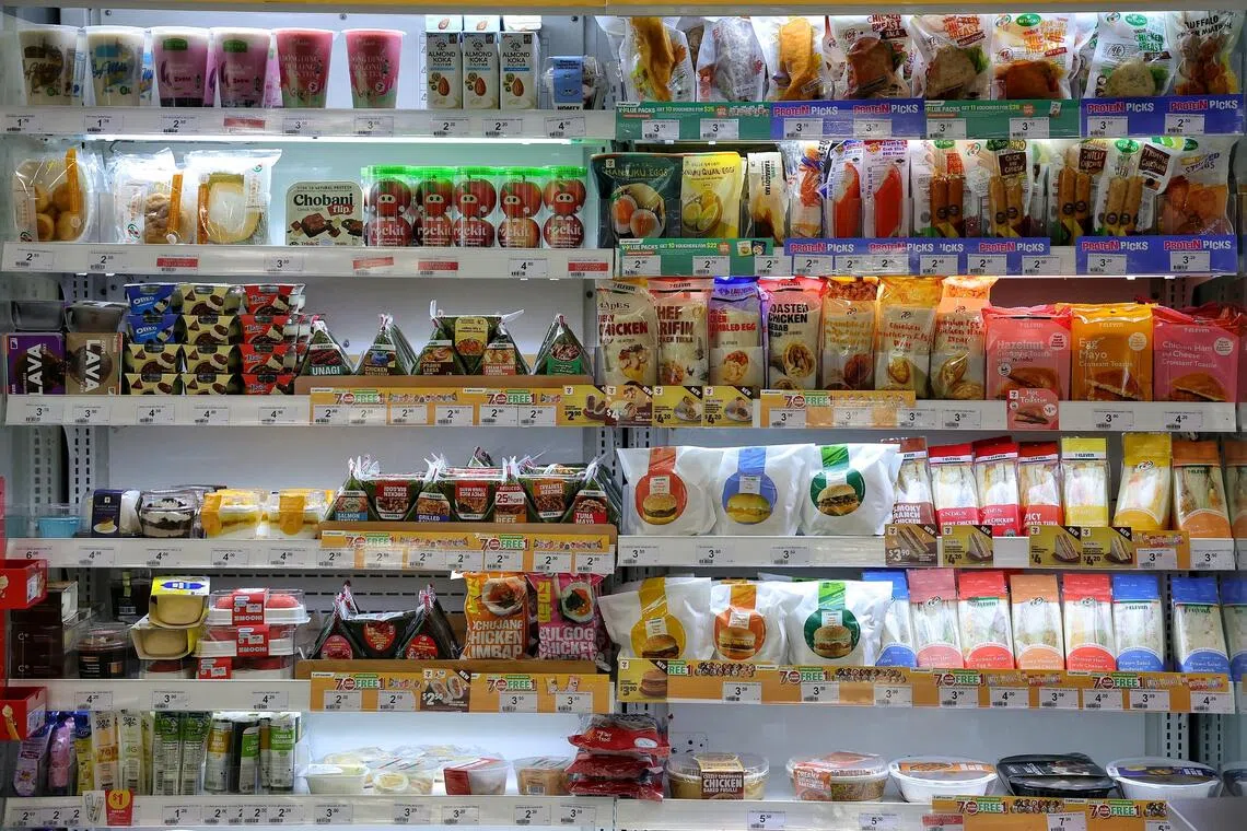 7-Eleven’s section for ready meals features collaborations with local food and beverage brands.