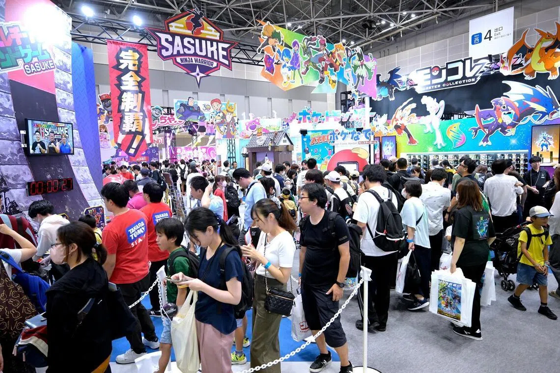 The International Tokyo Toy Show, an annual four-day event held from Aug 28 to 31 with the first two days for business stakeholders and the other two for members of the public, draws a bustling crowd eager to check out new toy releases.