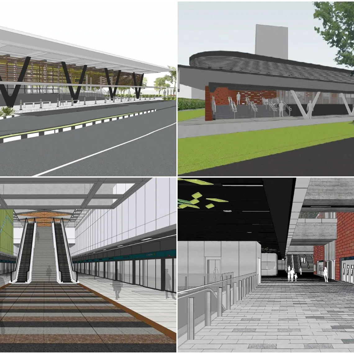 Contracts were awarded for the design and construction of King Albert Park (left) and Clementi stations on the Cross Island Line.