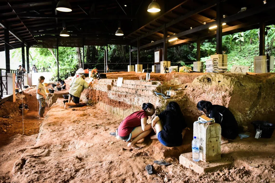 ST20181028_201880411762 / vlfort / Matthias Chong

Media briefing on plans to refresh the Fort Canning Park Archaeological Dig exhibition. Archaeologist or people who are aspiring and learning were open to help and find ruins from the past, so far they have already found one ruin from digging and searching.