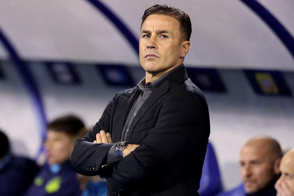 FILE PHOTO: Soccer Football - Champions League - GNK Dinamo Zagreb v AC Milan - Stadion Maksimir, Zagreb, Croatia - January 29, 2025 GNK Dinamo Zagreb coach Fabio Cannavaro REUTERS/Antonio Bronic/File Photo