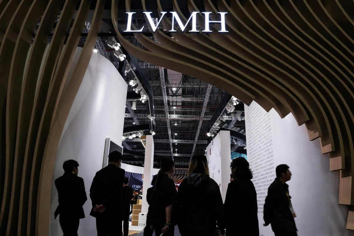 The LVMH company booth at the 8th China International Import Expo in Shanghai, China, on Nov 5. 