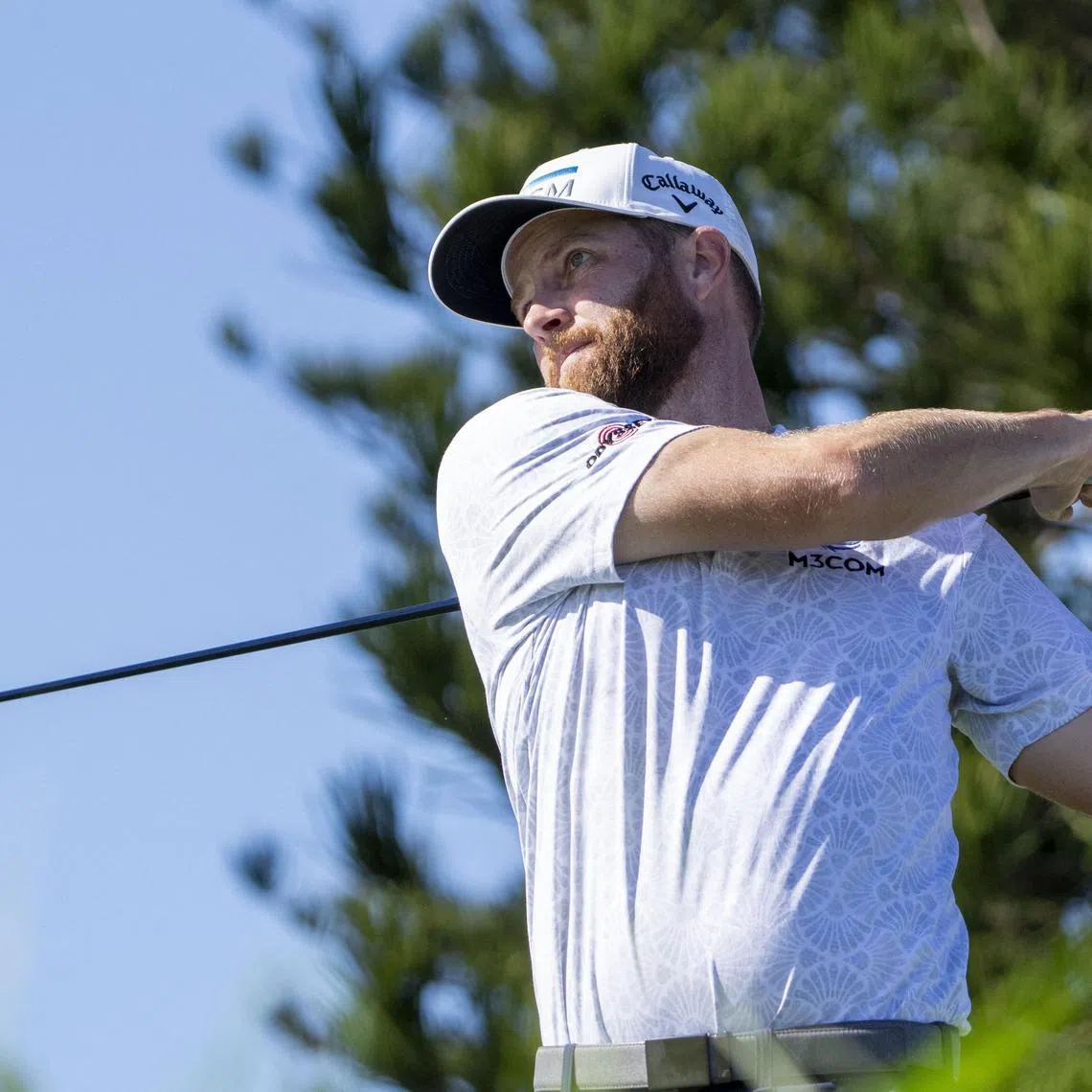 Chris Kirk hitting his tee shot on the third hole during the final round of The Sentry golf tournament in Maui, Hawaii.