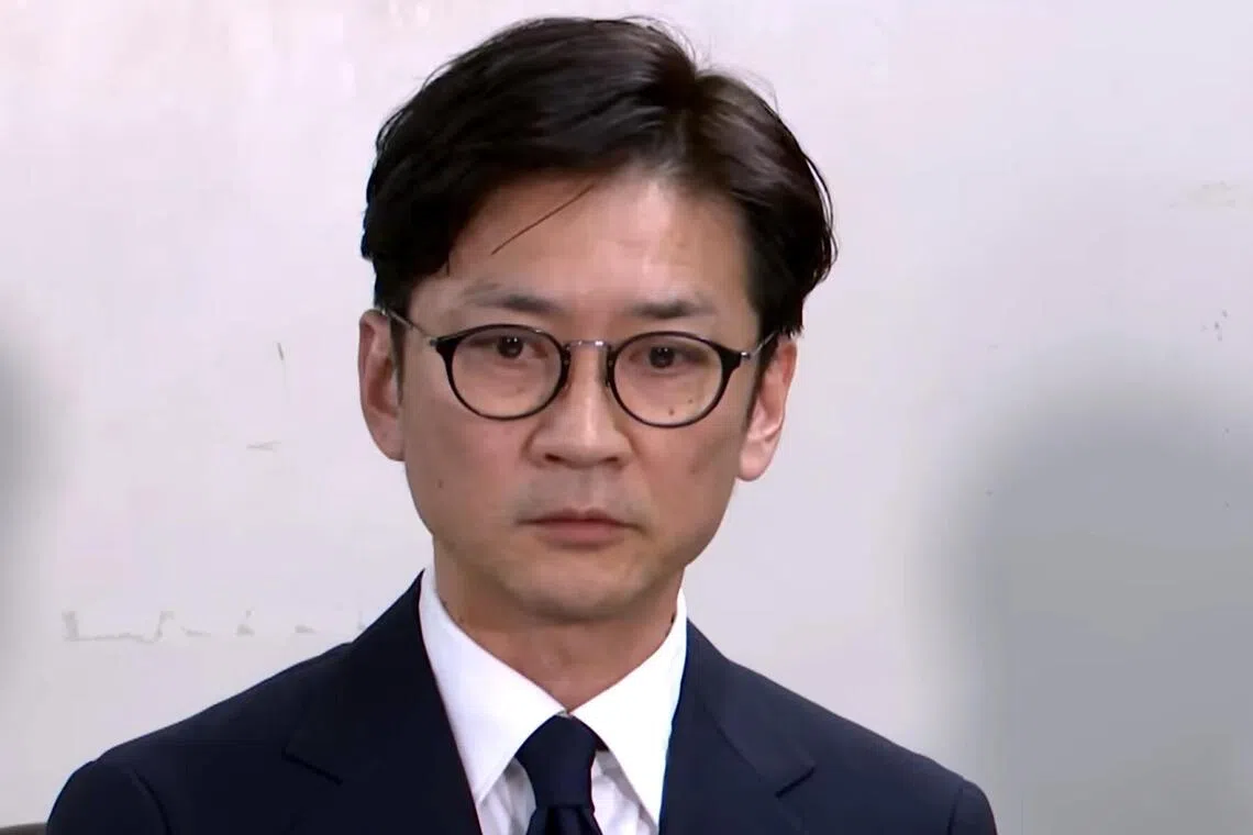 tokio28 - Videograb. Former Tokio member Taichi Kokubun at a press conference on Nov 26.

Credit: KYODO NEWS/YOUTUBE