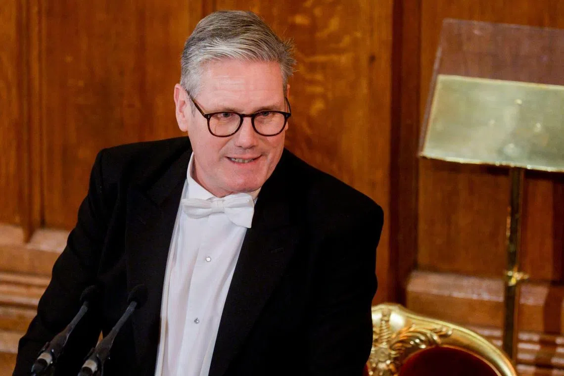 Keir Starmer, Britain's prime minister, speaking at the Lord Mayor's Banquet on Dec 2. 
