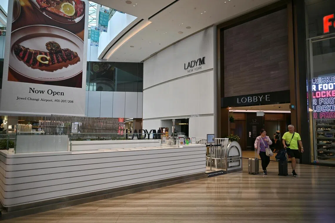Lady M's outlet in Jewel Changi Airport on Jan 12, 2026. The brand will re-open a permanent store there. 