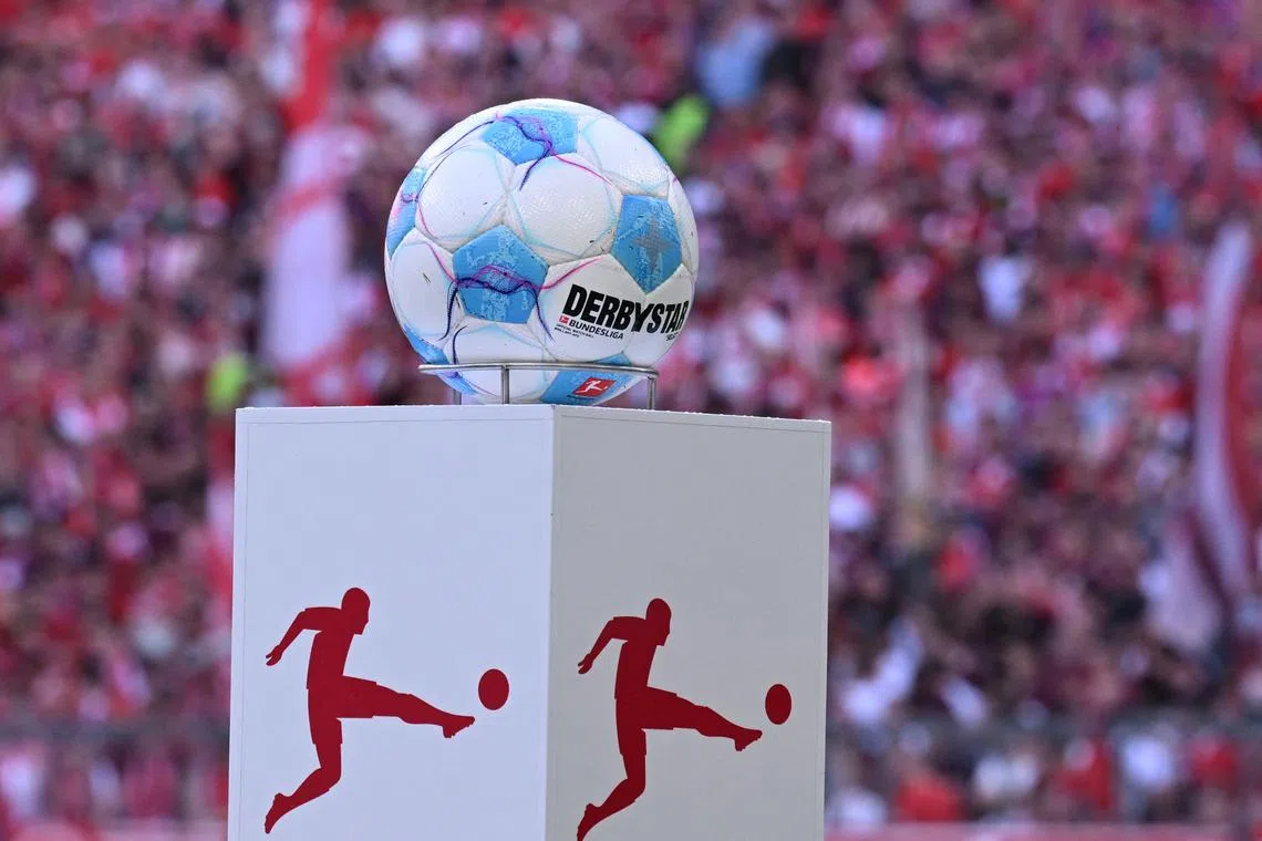 Soccer Football - Bundesliga - General view of the match ball on display, Munich, Germany - April 12, 2025 REUTERS/Angelika Warmuth/File Photo