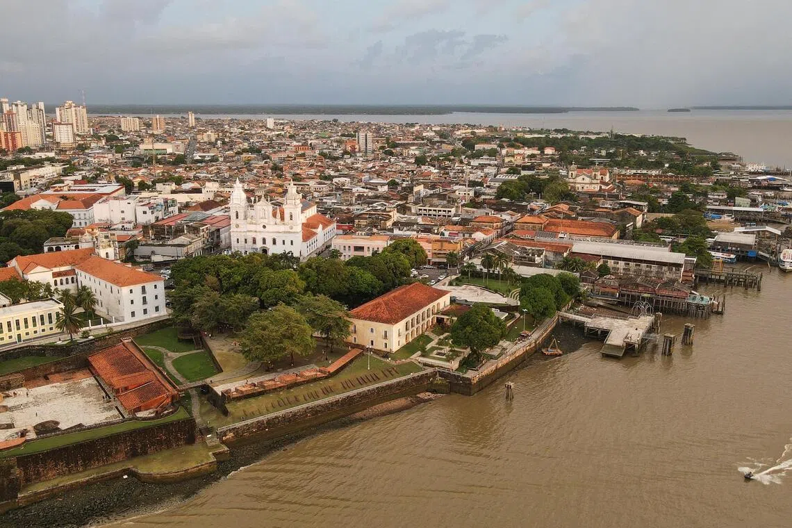A drone image showing the city of Belem in Brazil, which will play host to the November COP30 UN climate conference. 