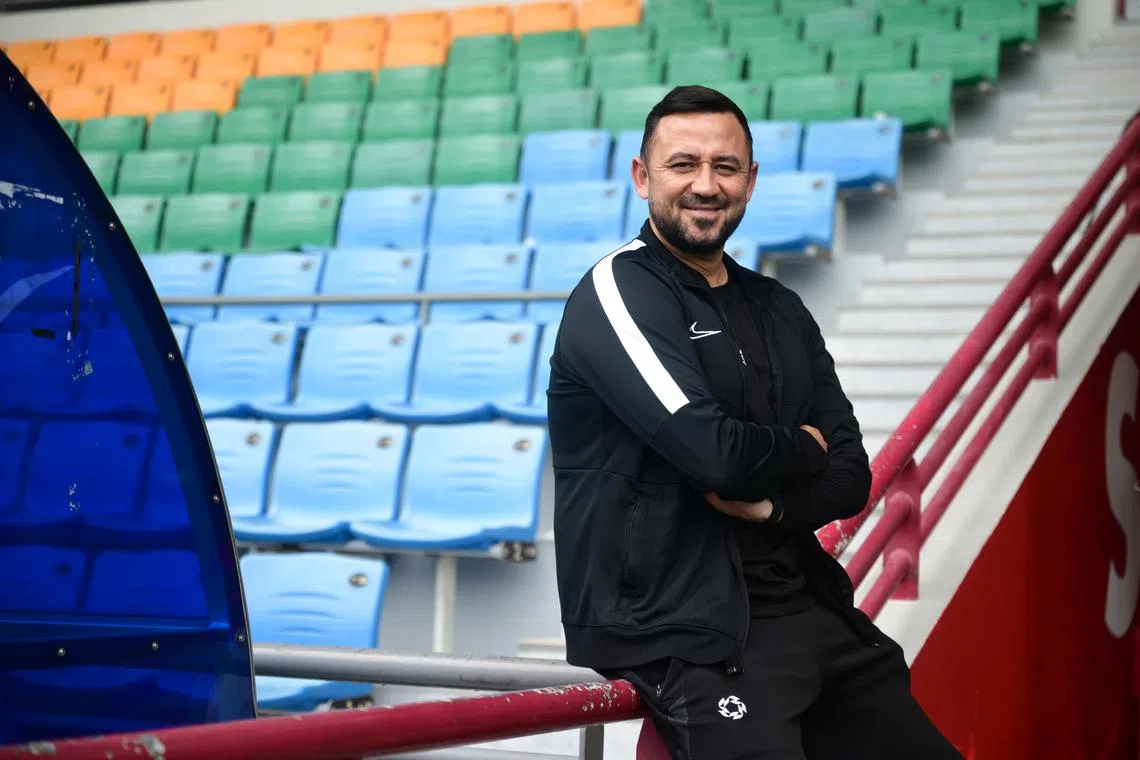 ST20250116_202507200778 dgfas17 Azmi Athni/Deepanraj Ganesan//

Mr Hasney Aljofree, 46, the new Football Association of Singapore's Head of Coach Education and Development, at Jalan Besar Stadium for a media interview on Jan 16, 2025.

ST PHOTO: AZMI ATHNI