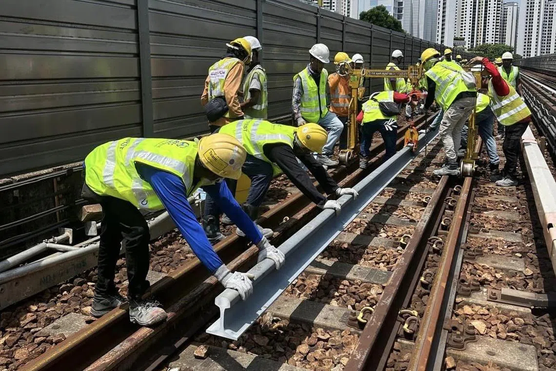 Engineers have also begun to replace more than 30 rail segments, each weighing over a tonne.