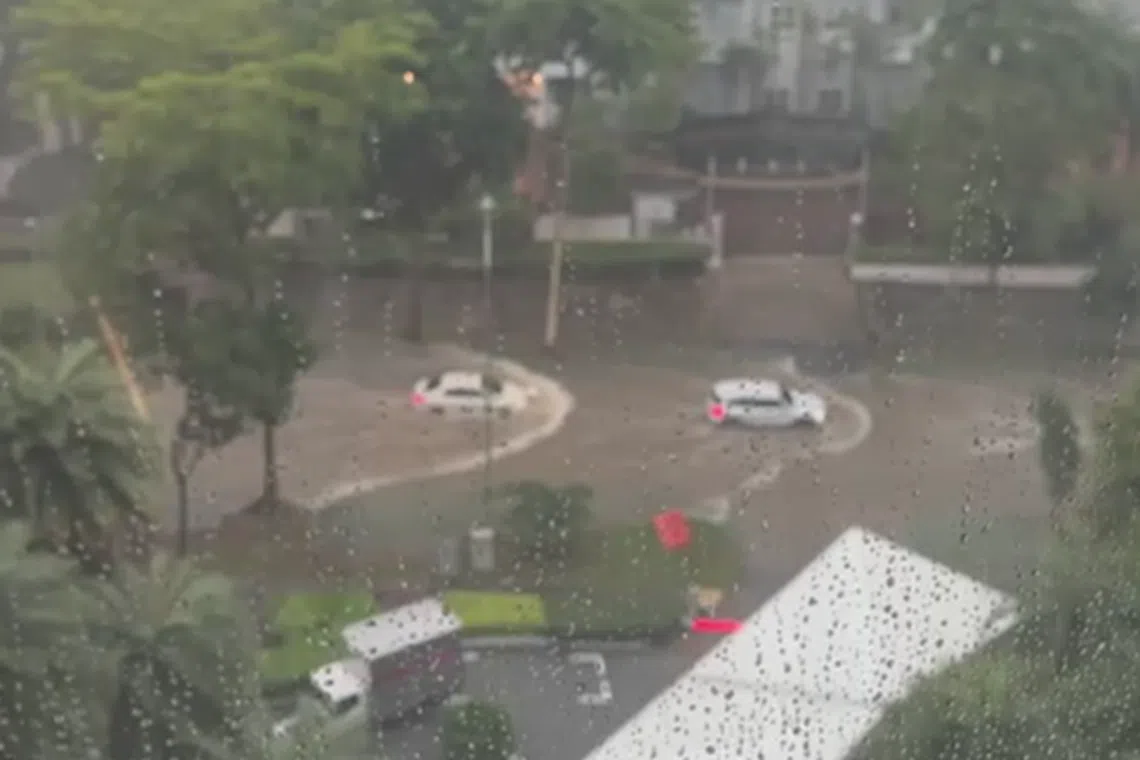 Water is seen rising in Balmoral Road on April 20.