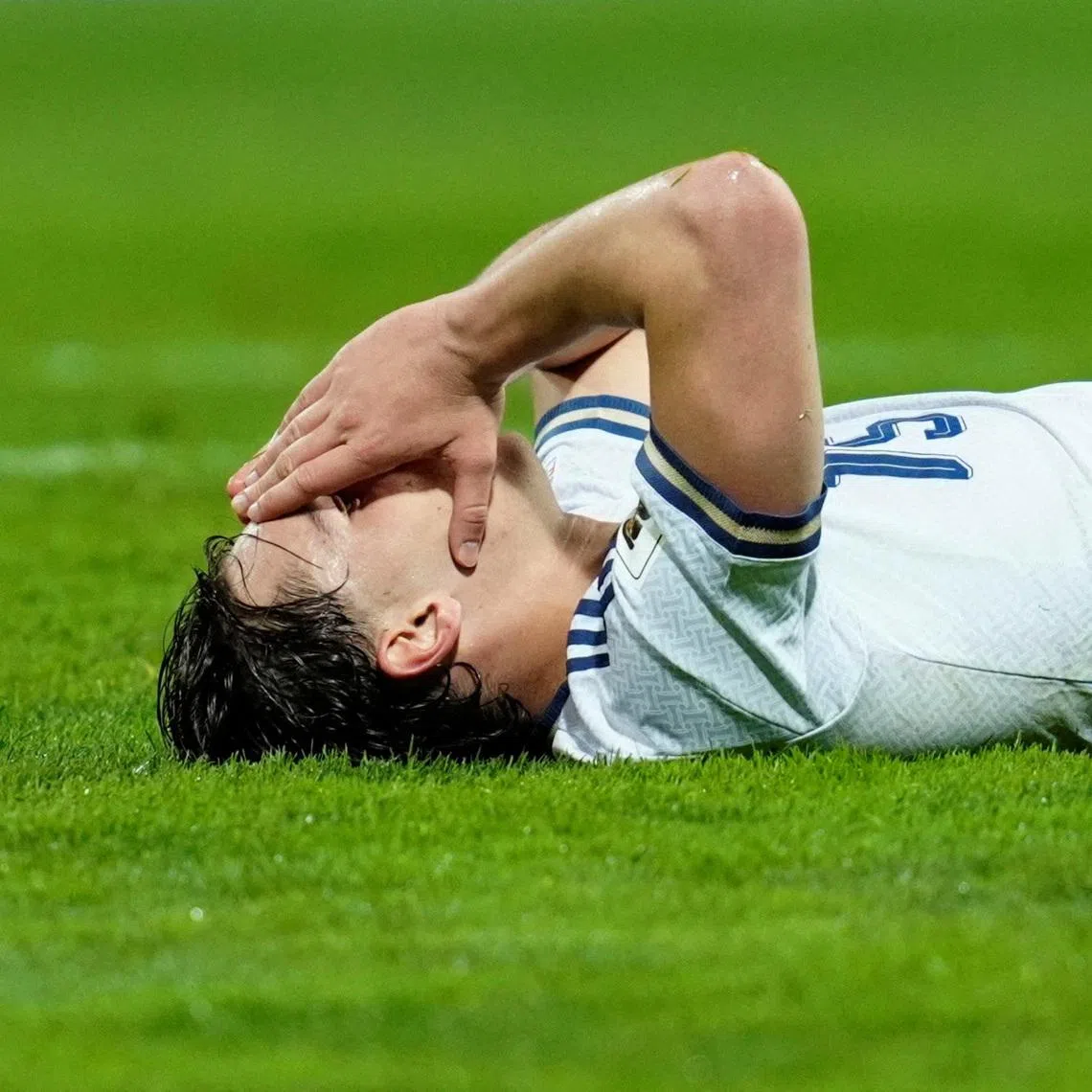 Soccer Football - FIFA World Cup - UEFA Qualifiers - Finals - Bosnia and Herzegovina v Italy - Bilino Polje Stadium, Zenica, Bosnia and Herzegovina - March 31, 2026 Italy's Pio Esposito reacts after missing a chance to score REUTERS/Matteo Ciambelli