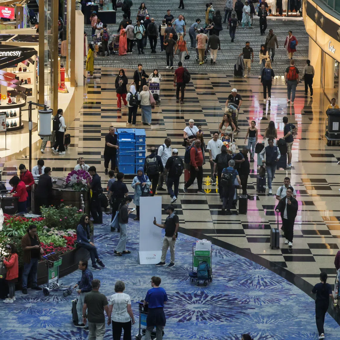 The girl had been sleeping on a bench, next to her mother, in Terminal 3’s departure transit area when the alleged incident happened.
