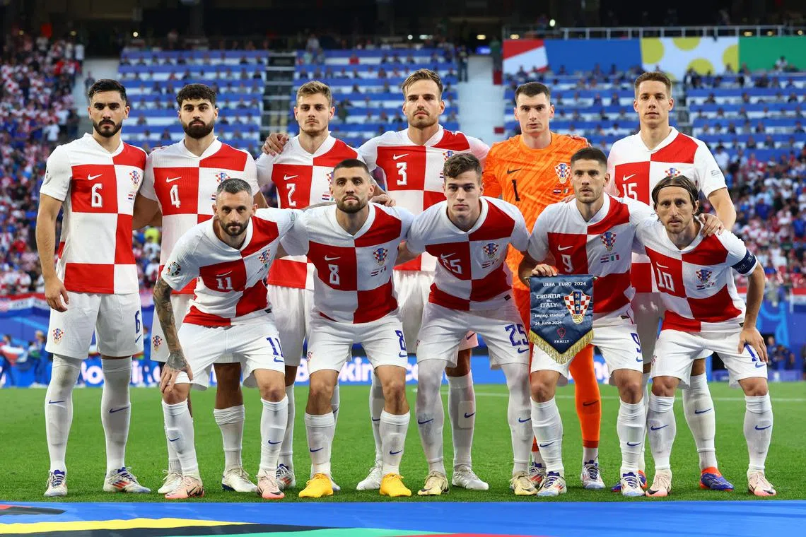 FILE PHOTO: Soccer Football - Euro 2024 - Group B - Croatia v Italy - Leipzig Stadium, Leipzig, Germany - June 24, 2024  Croatia players pose for a team group photo before the match REUTERS/Karina Hessland/File Photo
