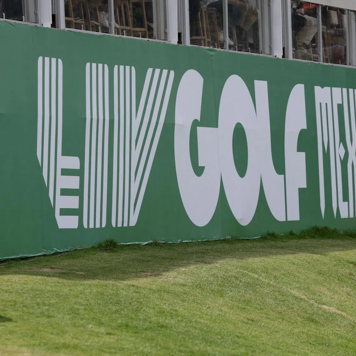 General view of the LIV Golf Mexico sign during second round at Club de Golf Chapultepec in Mexico City on April 17, 2026.