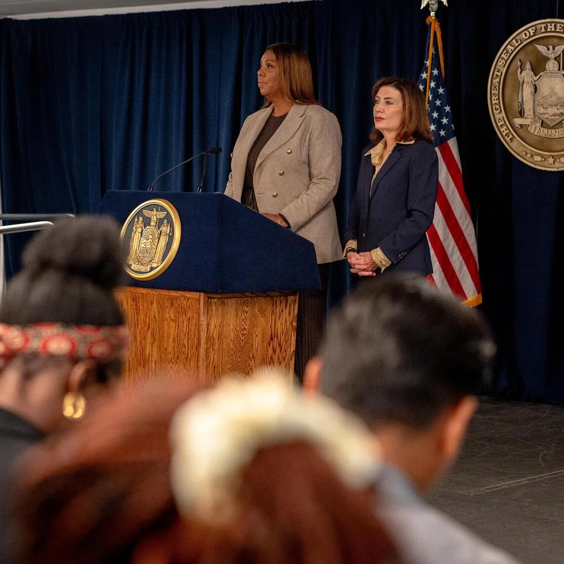 Letitia James (left), the New York attorney general, has become a major political target of US President Donald Trump’s second-term retribution campaign.