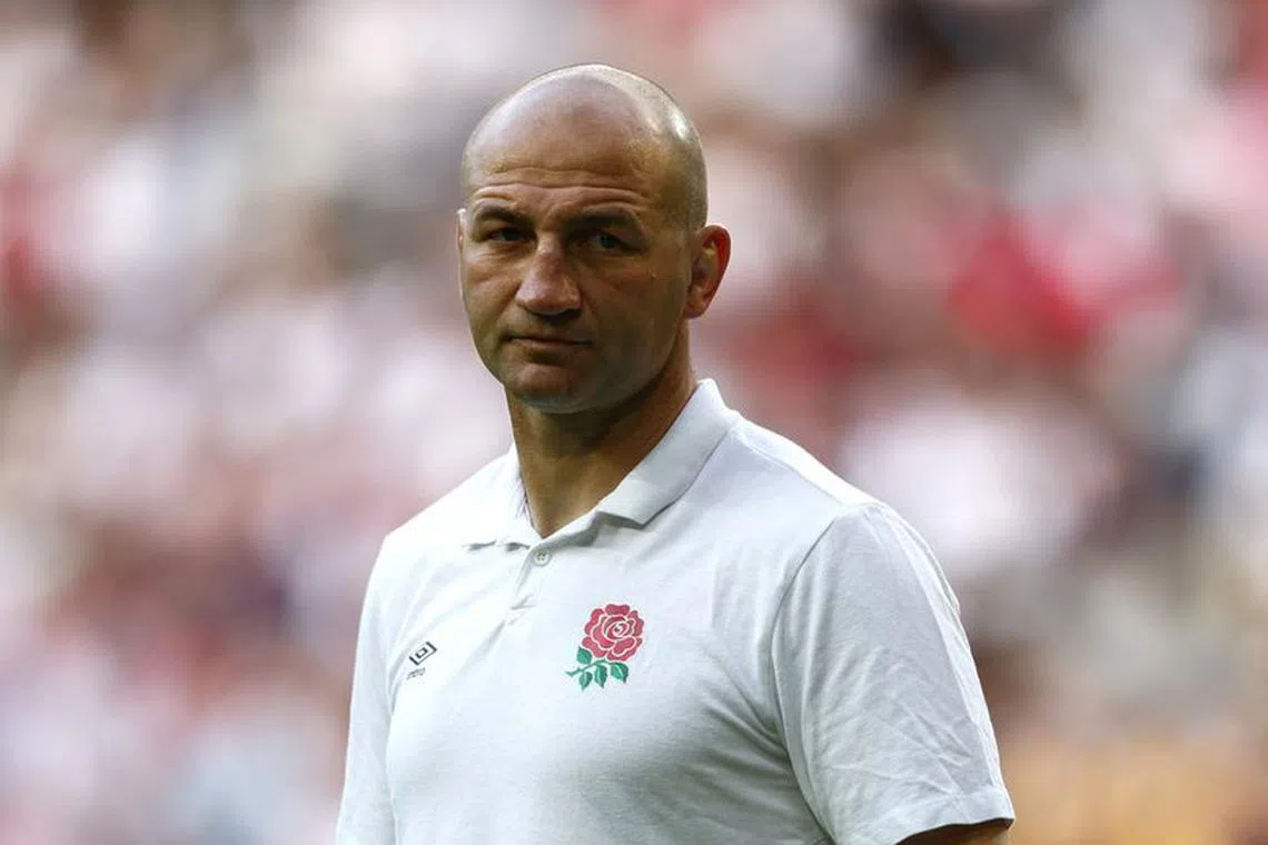 FILE PHOTO: Rugby Union - Rugby World Cup 2023 - Pool D - England v Samoa - Stade Pierre Mauroy, Villeneuve-D'ascq, France - October 7, 2023 England head coach Steve Borthwick during the warm up before the match REUTERS/Gonzalo Fuentes/File Photo