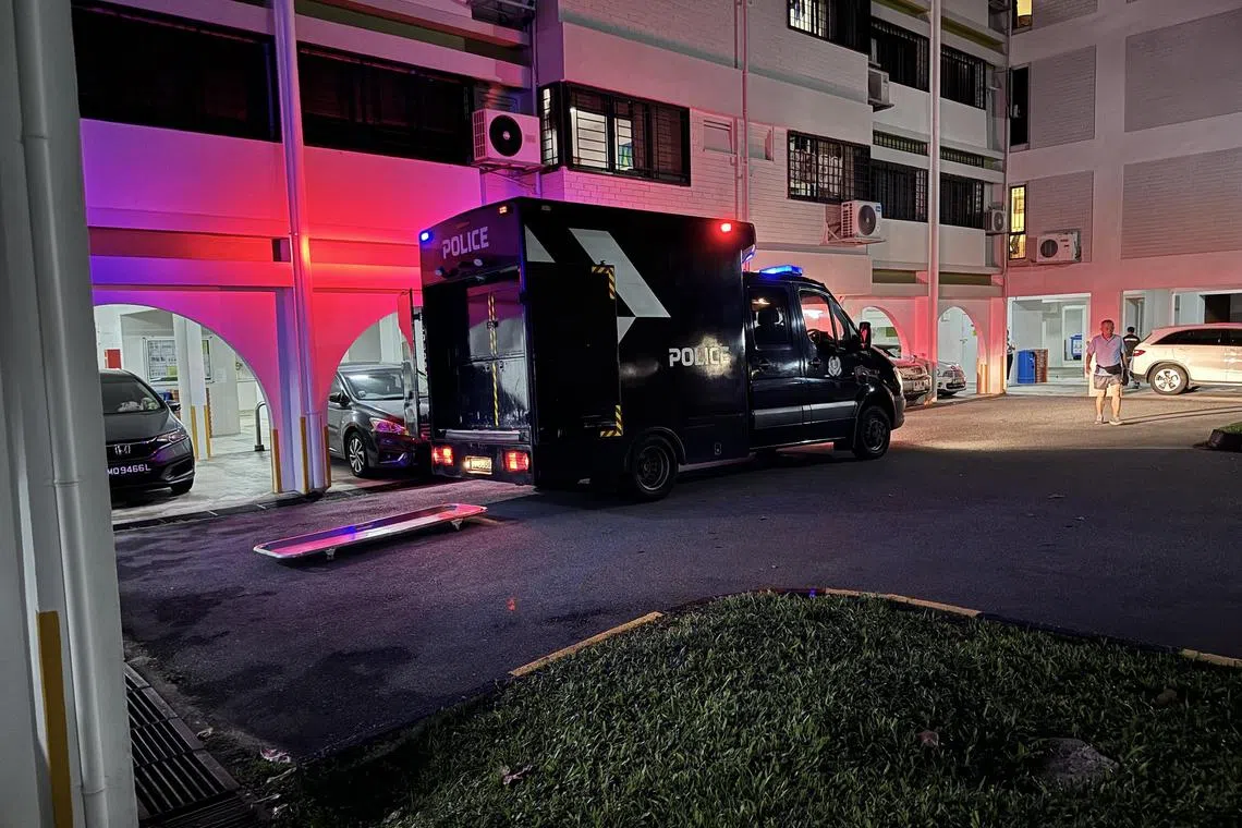 An ambulance and police cars were seen at the scene. 