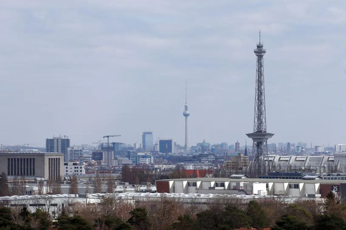FILE PHOTO: Berlin skyline, April 1, 2020. REUTERS/Michele Tantussi