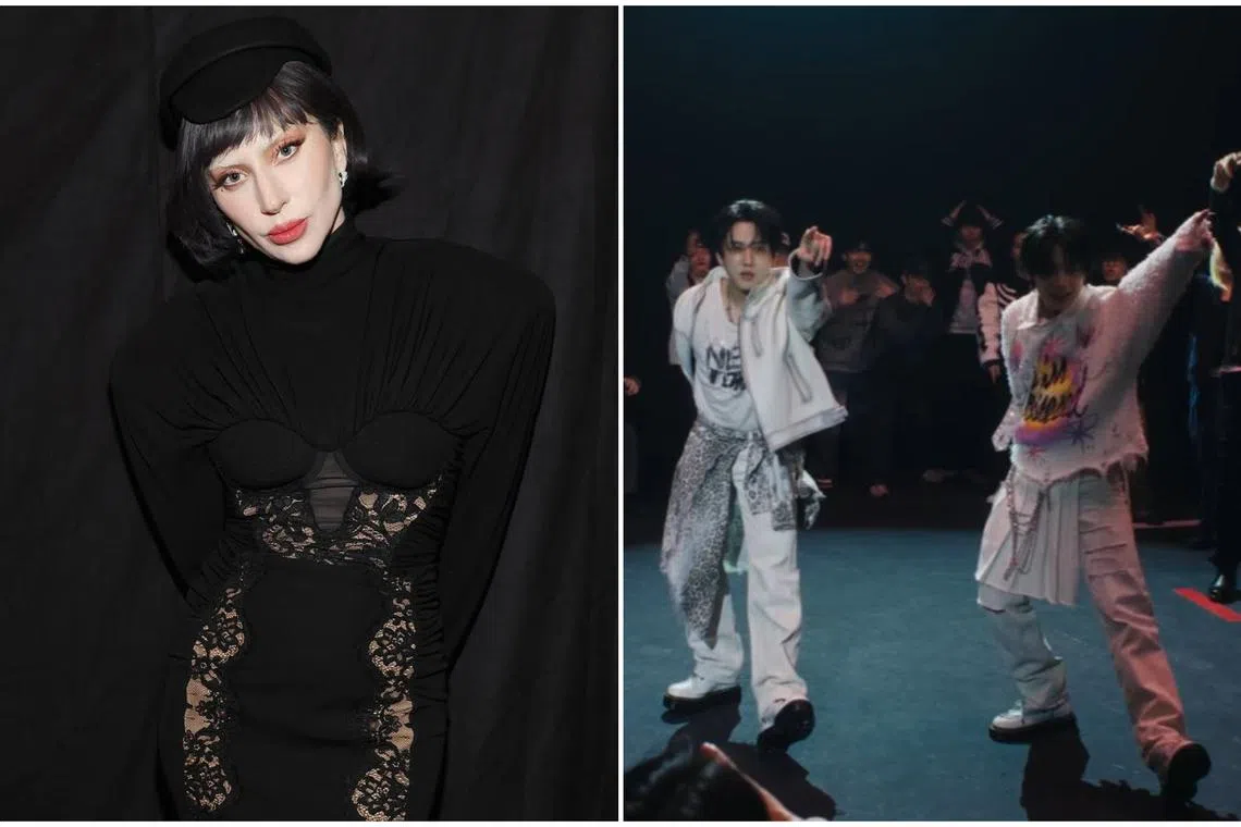 Mayhem sees Lady Gaga (left) return to her pop roots, while K-pop octet Stray Kids’ rapper Changbin and vocalist I.N team up for a unit song.
