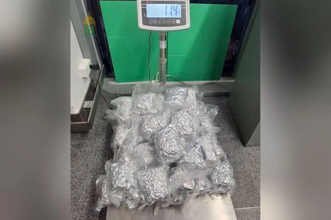 Officers found 35 vacuum-sealed packs of cannabis flowers with a total gross weight of 11.4kg.