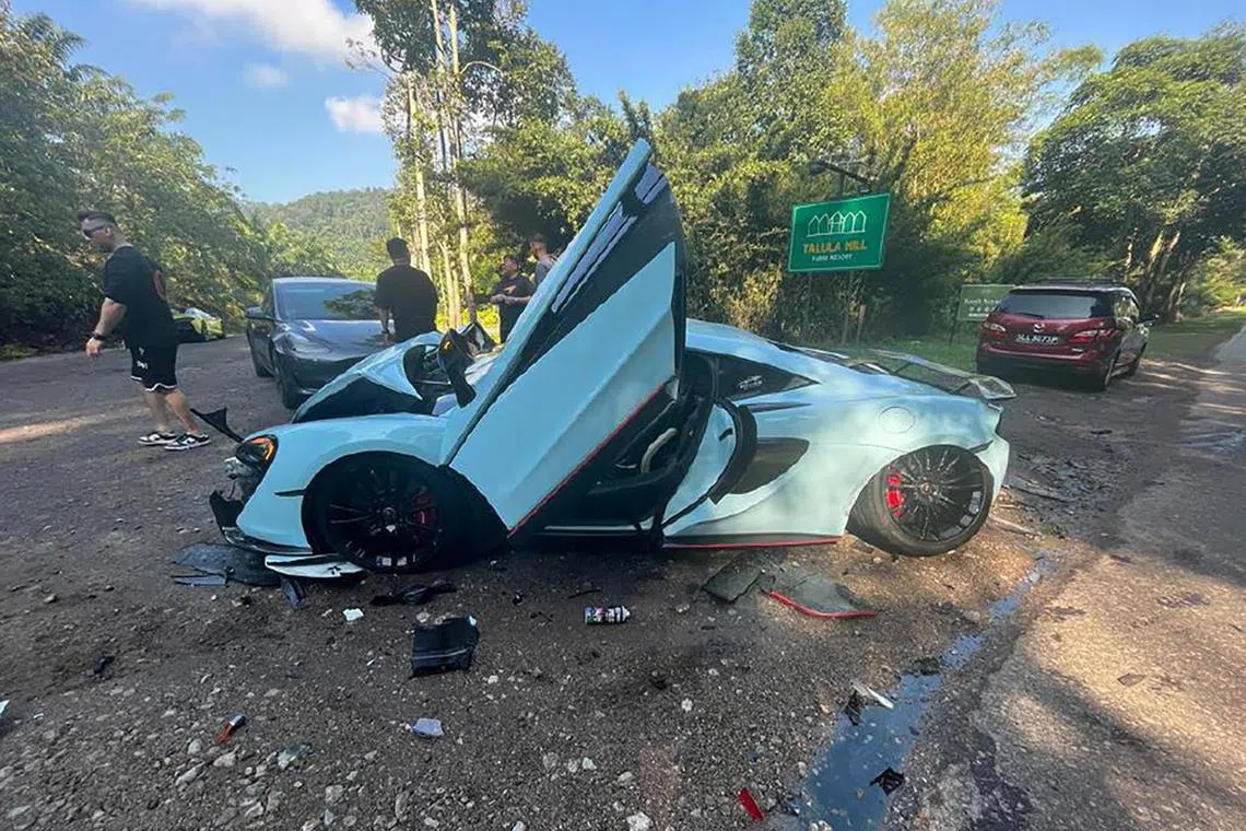 Higher risk: Insurer AIG has decided not to cover McLaren cars driven into Malaysia following a crash involving three such cars in October 2023.