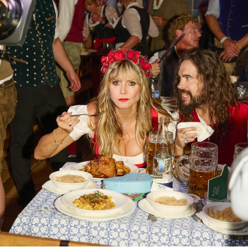 Heidi Klum in a traditional German dirndl, at her party at Hofbrauhaus Munchen, one of Munich’s oldest breweries, on Sept 18.