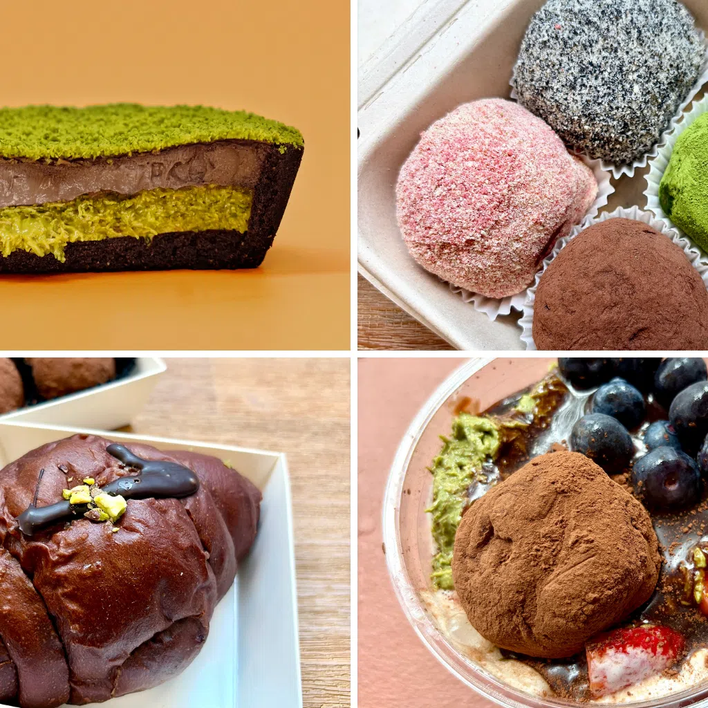 Dubai chewy cookie creations include (clockwise from left) a cheesecake, other flavour options, froyo and shio pan. 