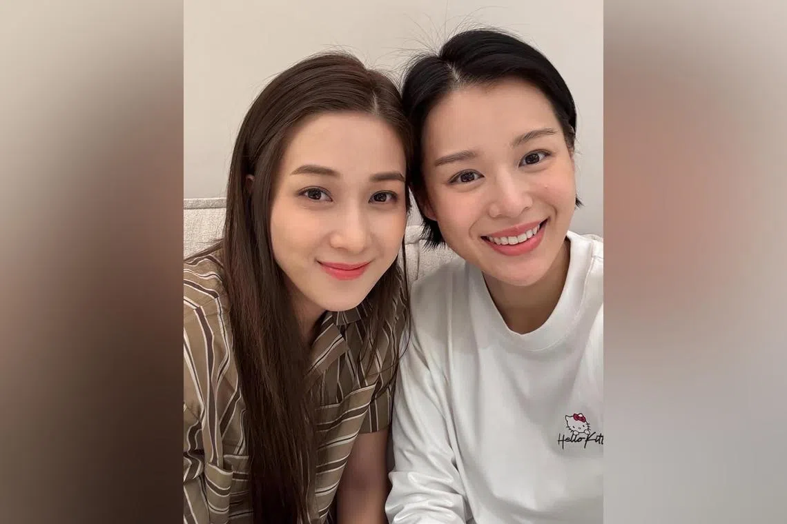 Actress Linda Chung meets star Myolie Wu on her trip to Hong Kong