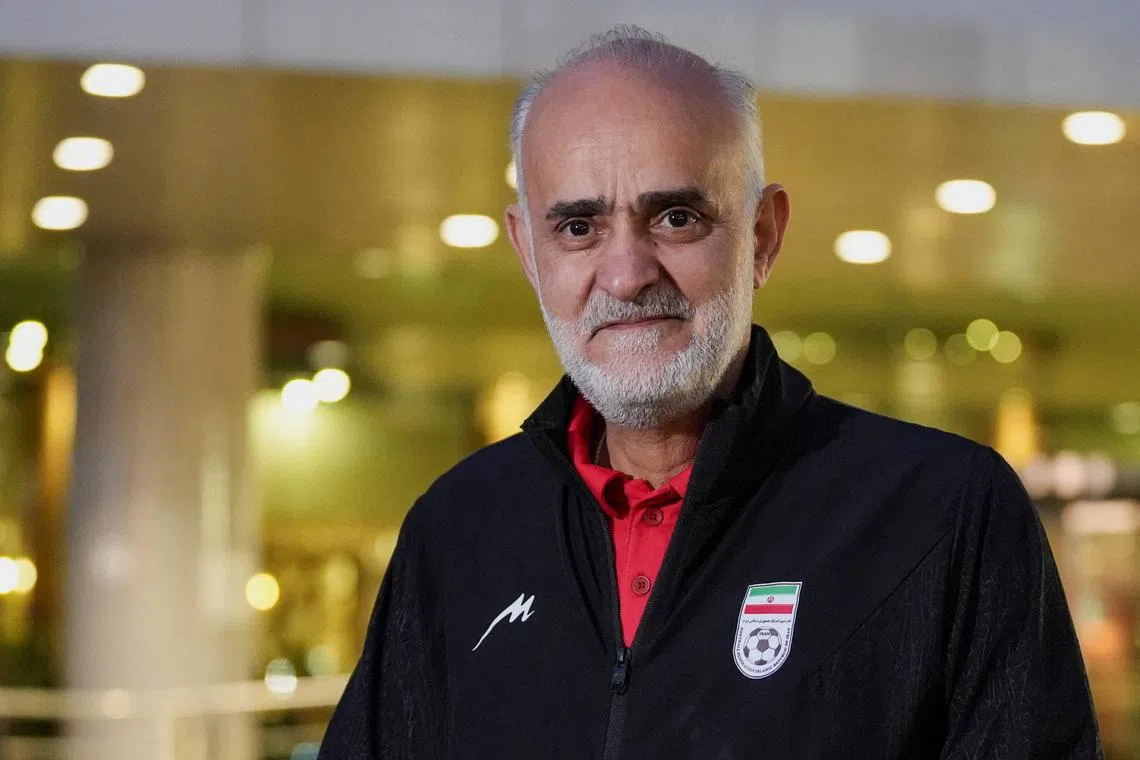 Mahdi Mohammad Nabi, Iran's World Cup team supervisor and one of the 15 Iranian soccer federation members denied visas to travel to the U.S. for the World Cup games, attends an interview with Reuters at a hotel in Tijuana, Mexico, on June 11, 2026. REUTERS/Aimee Melo