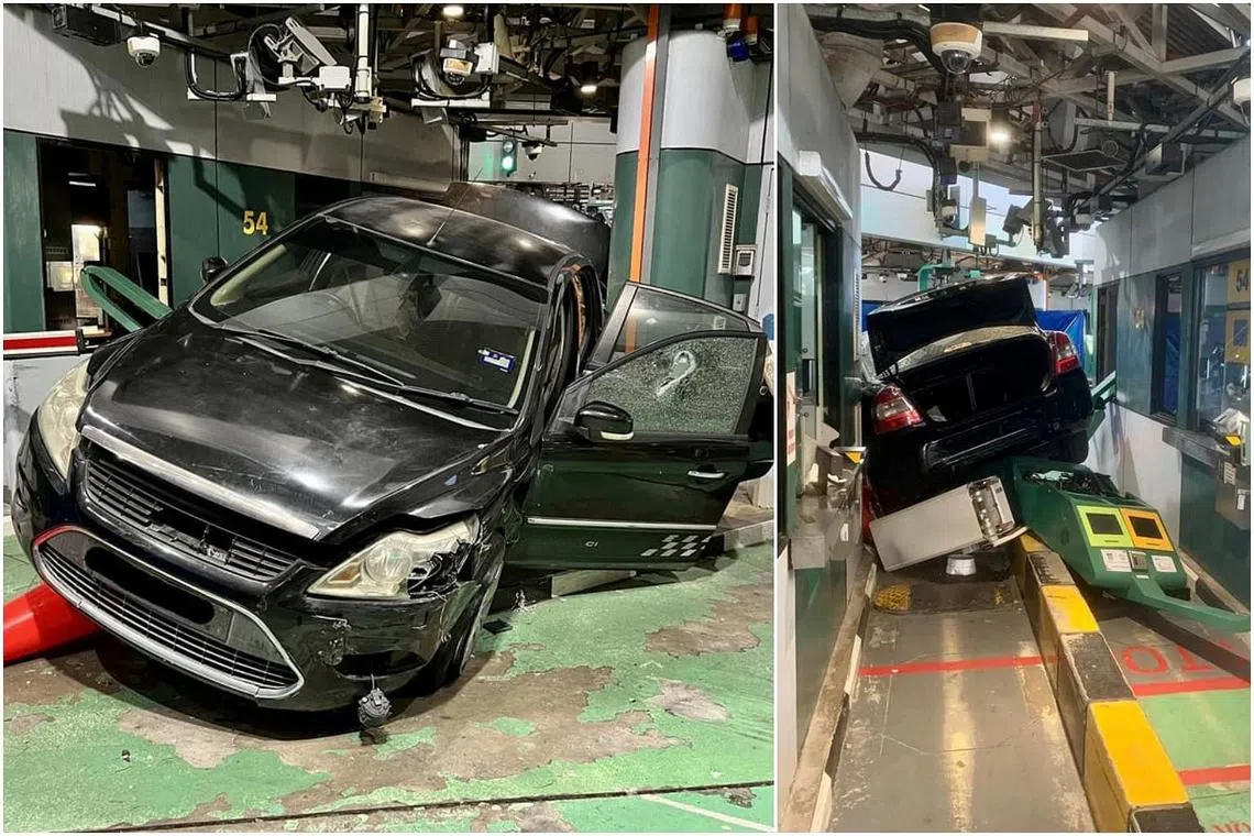 Teo Thiam Leng crashed his car at Tuas Checkpoint in April 2022 after being chased by Malaysian authorities across the Second Link.