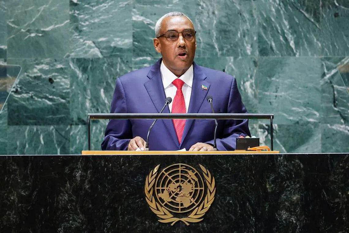 Ethiopia's Deputy Prime Minister Demeke Mekonnen Hassen addresses the 78th Session of the U.N. General Assembly in New York City, U.S., September 23, 2023.  REUTERS/Eduardo Munoz