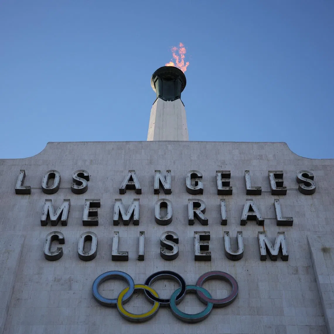 FILE PHOTO: Olympics - LA28 officials speak to the media - LA Memorial Coliseum, Los Angeles, California, U.S. - January 13, 2026 General view of Los Angeles Memorial Coliseum REUTERS/Daniel Cole/File Photo
