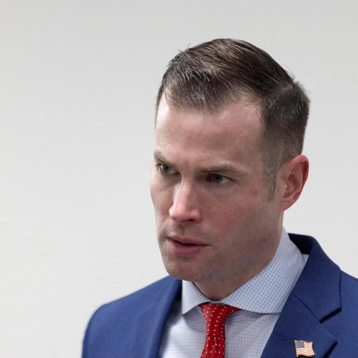 FILE PHOTO: Republican candidate Clayton Fuller files paperwork to run in the special election for Georgia’s 14th Congressional District to replace former-U.S. Congresswoman Marjorie Taylor Greene, in Atlanta, Georgia, U.S. January 12, 2026.  REUTERS/Alyssa Pointer/File Photo